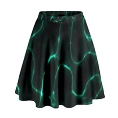 Green Pattern Background Abstract High Waist Skirt by Pakrebo