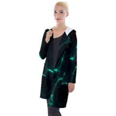 Green Pattern Background Abstract Hooded Pocket Cardigan