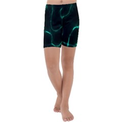 Green Pattern Background Abstract Kids  Lightweight Velour Capri Yoga Leggings