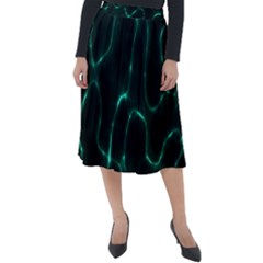 Green Pattern Background Abstract Classic Velour Midi Skirt 