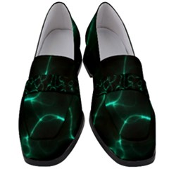 Green Pattern Background Abstract Women s Chunky Heel Loafers