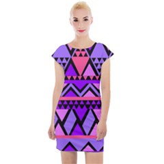 Seamless Purple Pink Pattern Cap Sleeve Bodycon Dress by Pakrebo