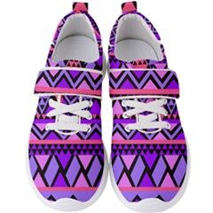 Seamless Purple Pink Pattern Men s Velcro Strap Shoes