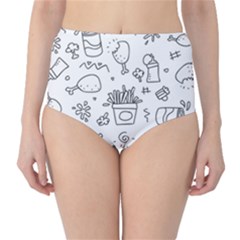 Set Chalk Out Scribble Collection Classic High-waist Bikini Bottoms by Pakrebo