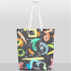 Repetition Seamless Child Sketch Full Print Rope Handle Tote (small) by Pakrebo