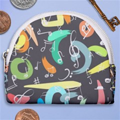 Repetition Seamless Child Sketch Horseshoe Style Canvas Pouch