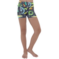 Repetition Seamless Child Sketch Kids  Lightweight Velour Yoga Shorts