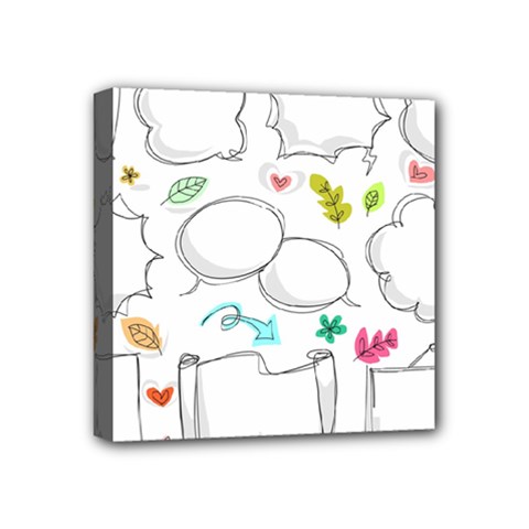 Set Chalk Out Chitchat Scribble Mini Canvas 4  X 4  (stretched) by Pakrebo