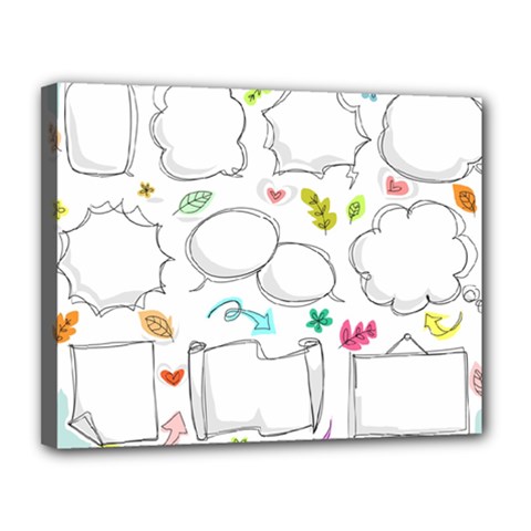 Set Chalk Out Chitchat Scribble Canvas 14  X 11  (stretched) by Pakrebo