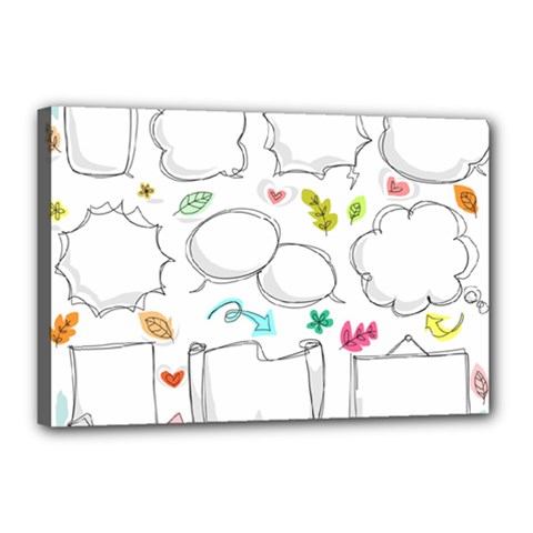 Set Chalk Out Chitchat Scribble Canvas 18  X 12  (stretched) by Pakrebo