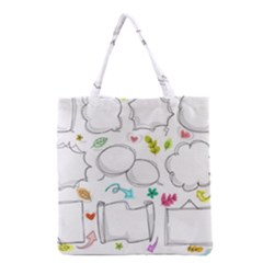 Set Chalk Out Chitchat Scribble Grocery Tote Bag by Pakrebo