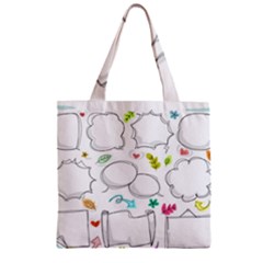 Set Chalk Out Chitchat Scribble Zipper Grocery Tote Bag by Pakrebo