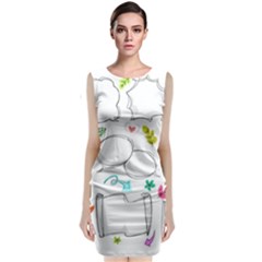 Set Chalk Out Chitchat Scribble Classic Sleeveless Midi Dress by Pakrebo