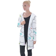 Set Chalk Out Chitchat Scribble Longline Hooded Cardigan