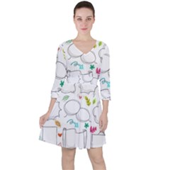 Set Chalk Out Chitchat Scribble Ruffle Dress by Pakrebo