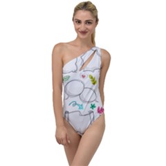 Set Chalk Out Chitchat Scribble To One Side Swimsuit by Pakrebo