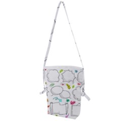 Set Chalk Out Chitchat Scribble Folding Shoulder Bag by Pakrebo