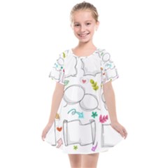 Set Chalk Out Chitchat Scribble Kids  Smock Dress by Pakrebo