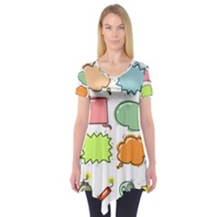 Set Collection Balloon Image Short Sleeve Tunic  by Pakrebo