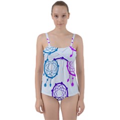 Dreamcatcher Dream Catcher Pattern Twist Front Tankini Set