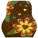 Floral Hearts Brown Green Retro Car Seat Back Cushion  View1