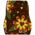 Floral Hearts Brown Green Retro Car Seat Back Cushion  View2