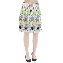 Sketch Cartoon Space Set Pleated Skirt by Pakrebo