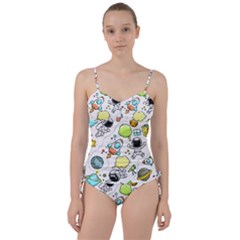 Sketch Cartoon Space Set Sweetheart Tankini Set by Pakrebo