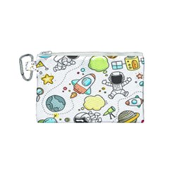 Sketch Cartoon Space Set Canvas Cosmetic Bag (small) by Pakrebo