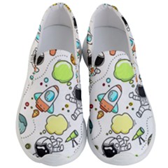 Sketch Cartoon Space Set Men s Lightweight Slip Ons by Pakrebo