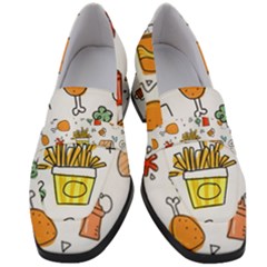 Cute Sketch Set Child Fun Funny Women s Chunky Heel Loafers