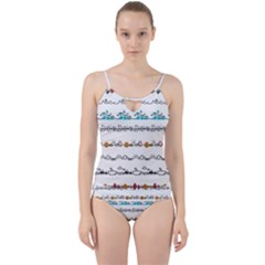 Decoration Element Style Pattern Cut Out Top Tankini Set by Pakrebo