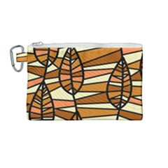 Autumn Leaf Mosaic Seamless Canvas Cosmetic Bag (medium) by Pakrebo