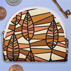 Autumn Leaf Mosaic Seamless Horseshoe Style Canvas Pouch by Pakrebo