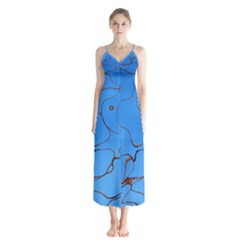 Pattern Background Abstract Button Up Chiffon Maxi Dress