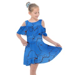 Pattern Background Abstract Kids  Shoulder Cutout Chiffon Dress by Pakrebo