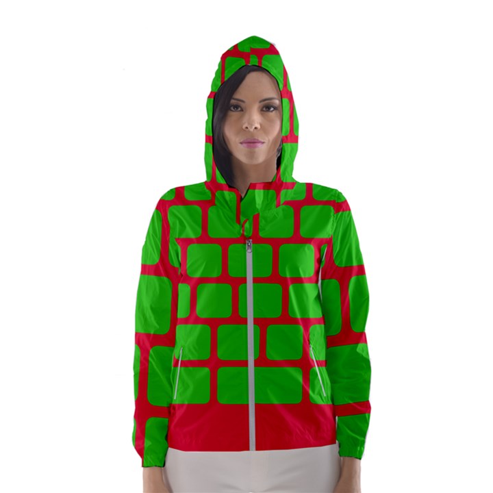 Keyboard Keys Computer Input Pc Hooded Windbreaker (Women)