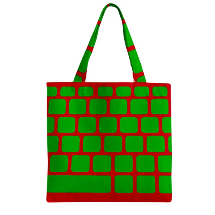 Keyboard Keys Computer Input Pc Zipper Grocery Tote Bag