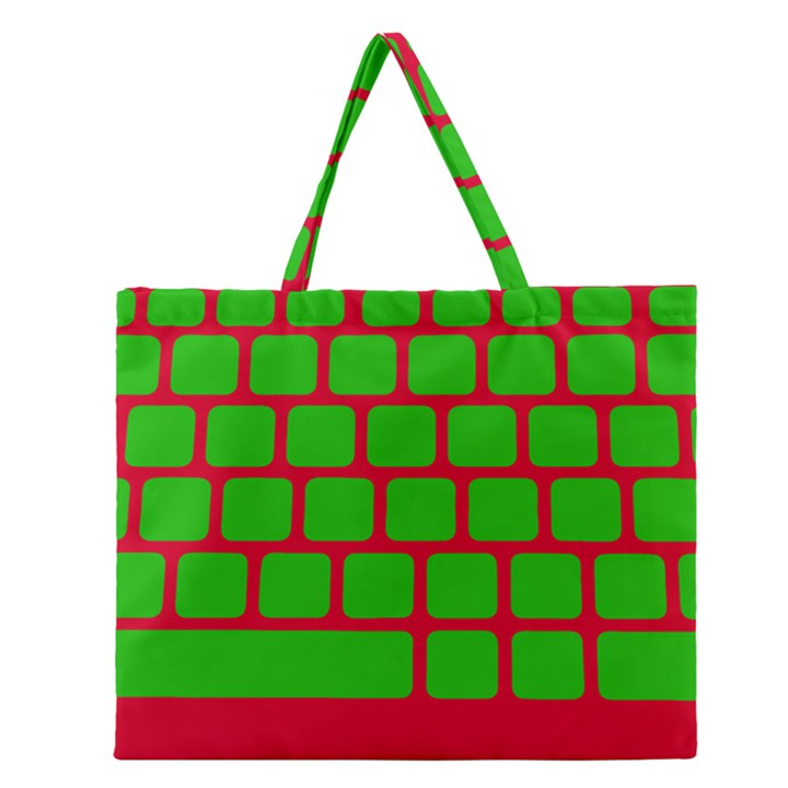 Keyboard Keys Computer Input Pc Zipper Large Tote Bag