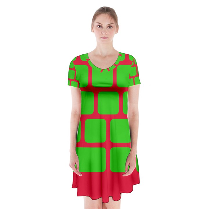 Keyboard Keys Computer Input Pc Short Sleeve V-neck Flare Dress