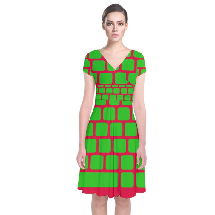 Keyboard Keys Computer Input Pc Short Sleeve Front Wrap Dress