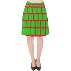 Keyboard Keys Computer Input Pc Velvet High Waist Skirt