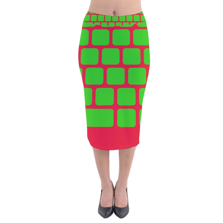 Keyboard Keys Computer Input Pc Velvet Midi Pencil Skirt