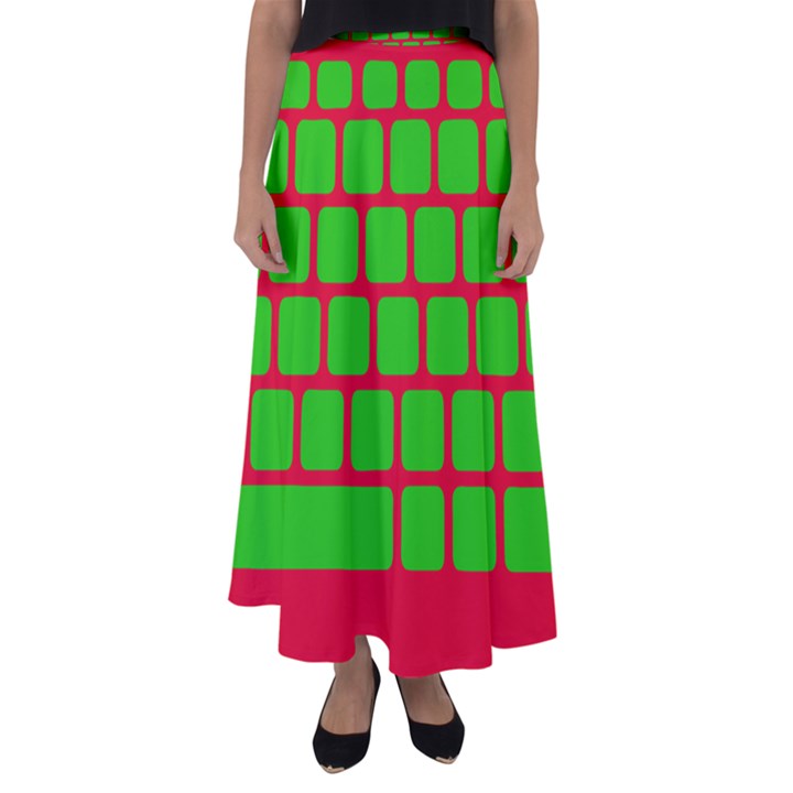 Keyboard Keys Computer Input Pc Flared Maxi Skirt