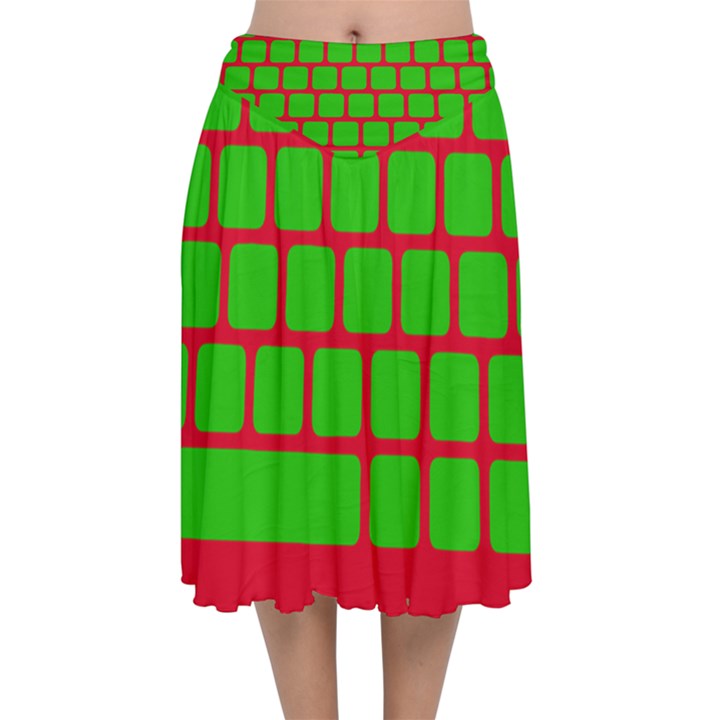 Keyboard Keys Computer Input Pc Velvet Flared Midi Skirt