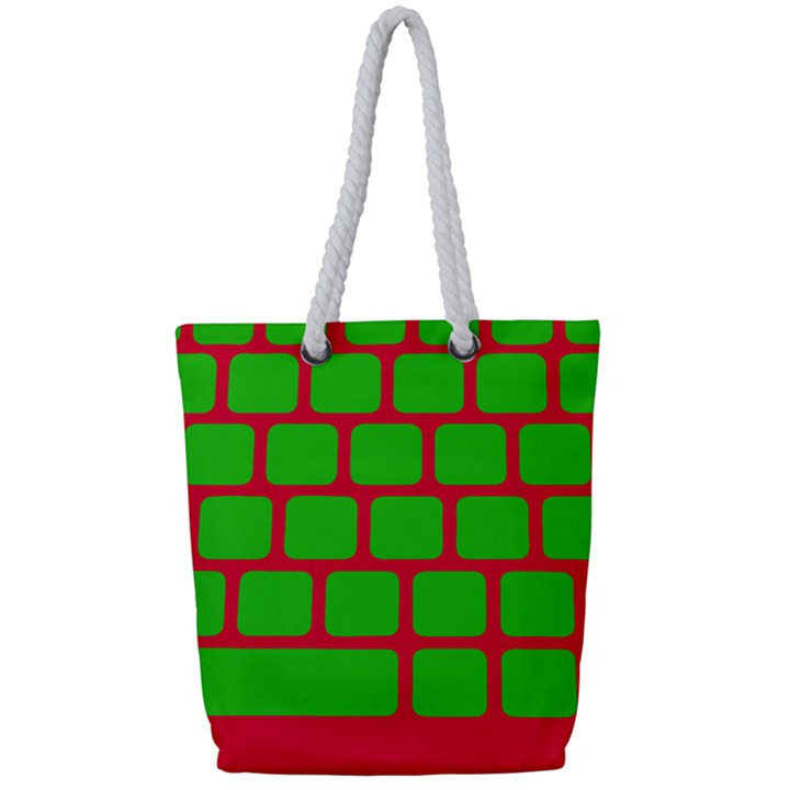 Keyboard Keys Computer Input Pc Full Print Rope Handle Tote (Small)