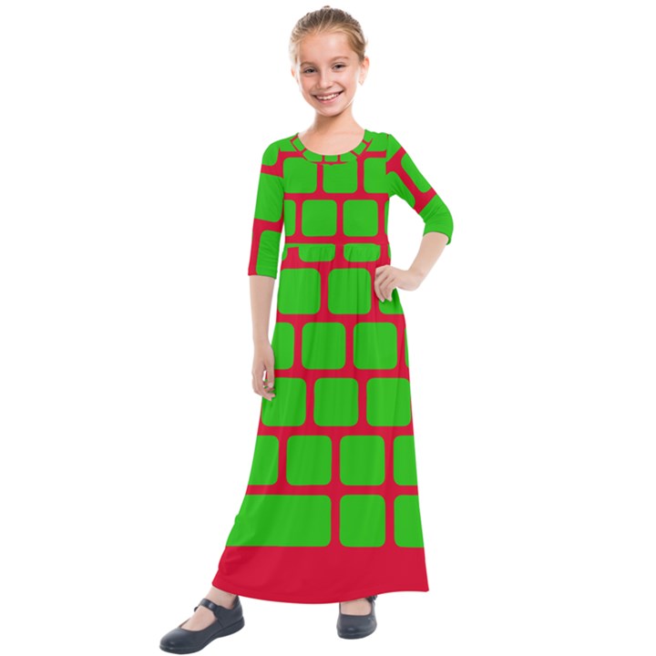 Keyboard Keys Computer Input Pc Kids  Quarter Sleeve Maxi Dress