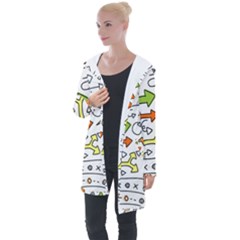 Desktop Pattern Art Graphic Design Longline Hooded Cardigan