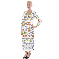 Desktop Pattern Art Graphic Design Velvet Maxi Wrap Dress