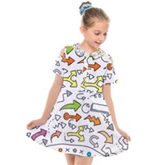 Desktop Pattern Art Graphic Design Kids  Short Sleeve Shirt Dress by Pakrebo